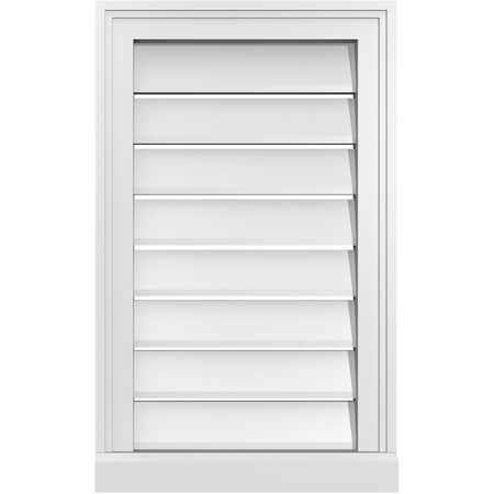 Ekena Millwork Vertical Surface Mount PVC Gable Vent: Functional, w/ 2"W x 2"P Brickmould Sill Frame, 16"W x 26"H GVPVE16X2603SF